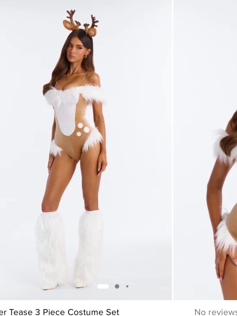 Fashion Nova Tan & White sexy deer Halloween costume